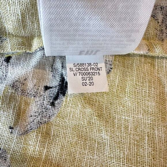 Banana Republic Cross Front Top Size M Floral Linen Coquette Preppy Boho NWT - Picture 10 of 11